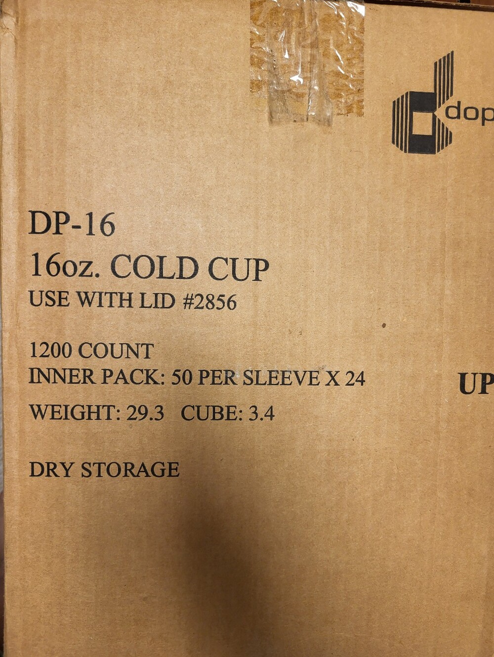 Dopaco 16 oz COLD cup 50 per sleeve total of 18 sealed sleeves total 900 cold cu